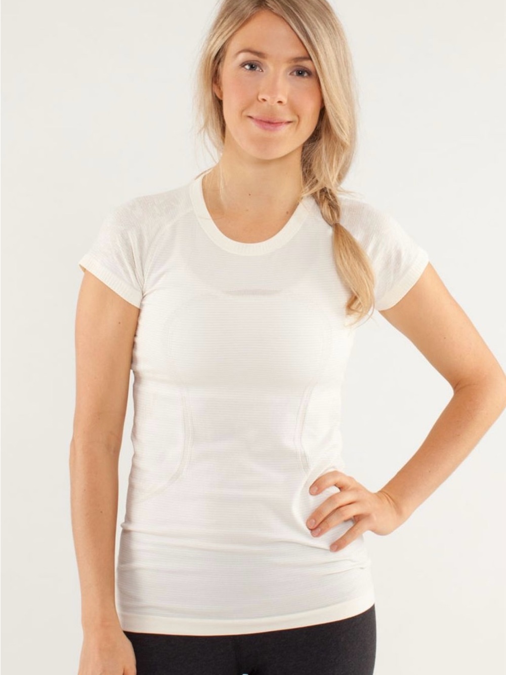 Lululemon Run: Swiftly Tech Short Sleeve Lace Polar Cream